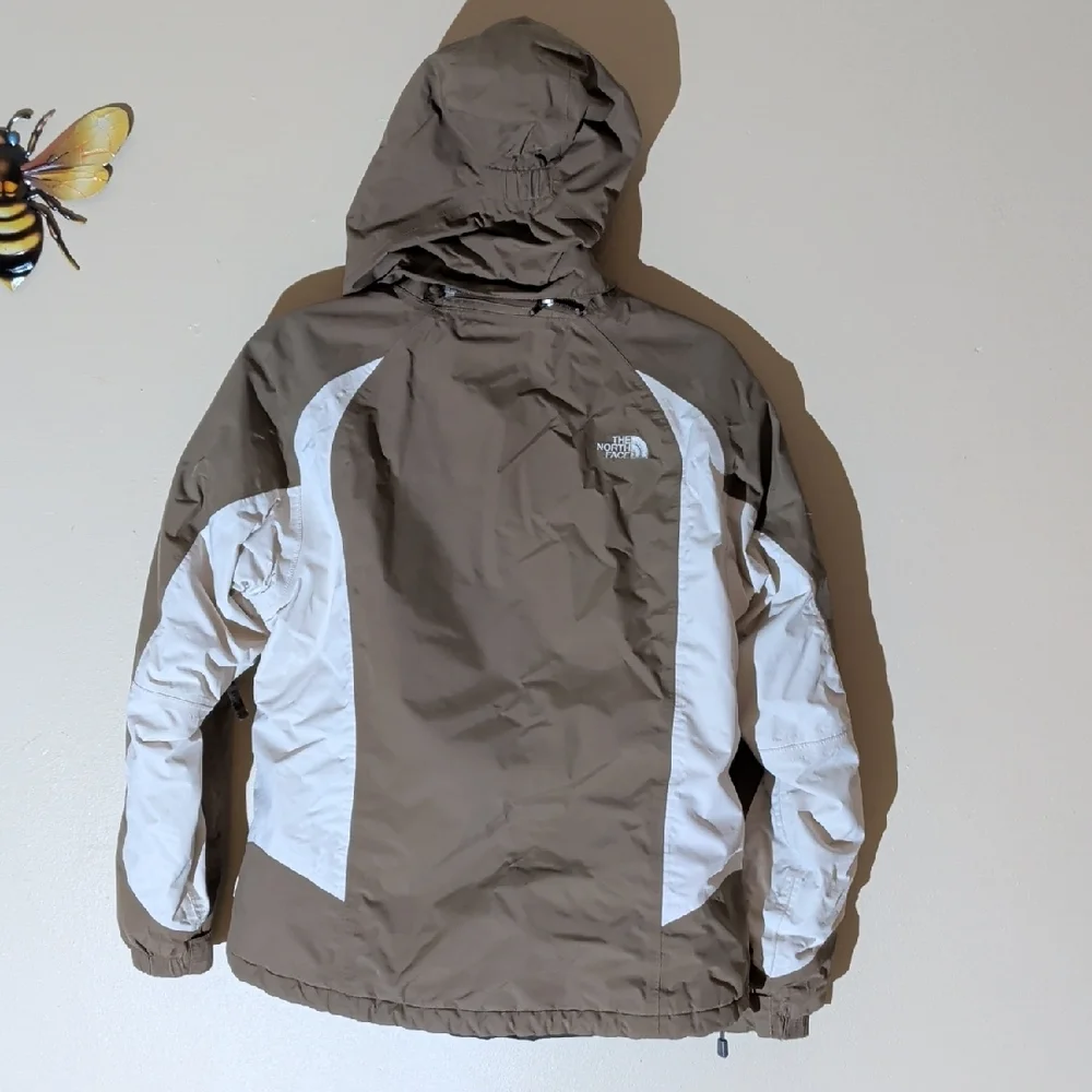The North Face Taupe Jacket with White Side Panels - Picture 9 of 14